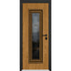 Front Exterior Prehung Steel Door / Ballucio 6644 Natural Oak / Top Exterior Window Sidelite