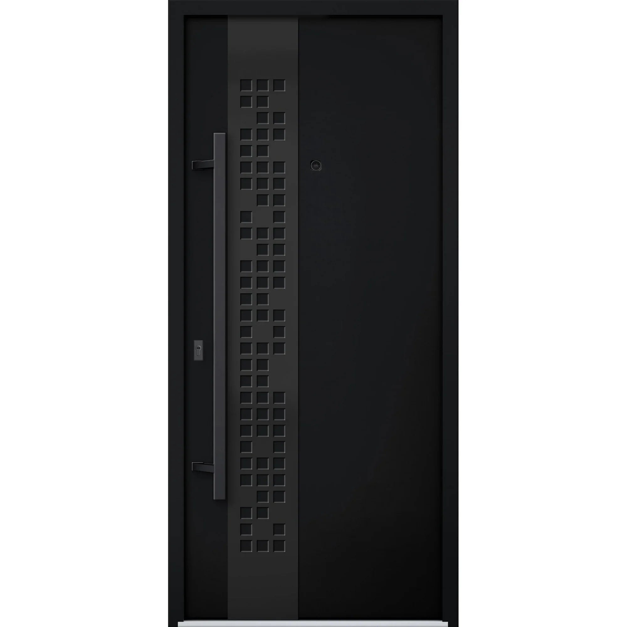 Front Exterior Prehung Steel Door / Deux 6078 Black Enamel