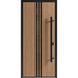 Front Exterior Prehung Steel Door / Ronex 1055 Teak / Entry Metal Modern Painted