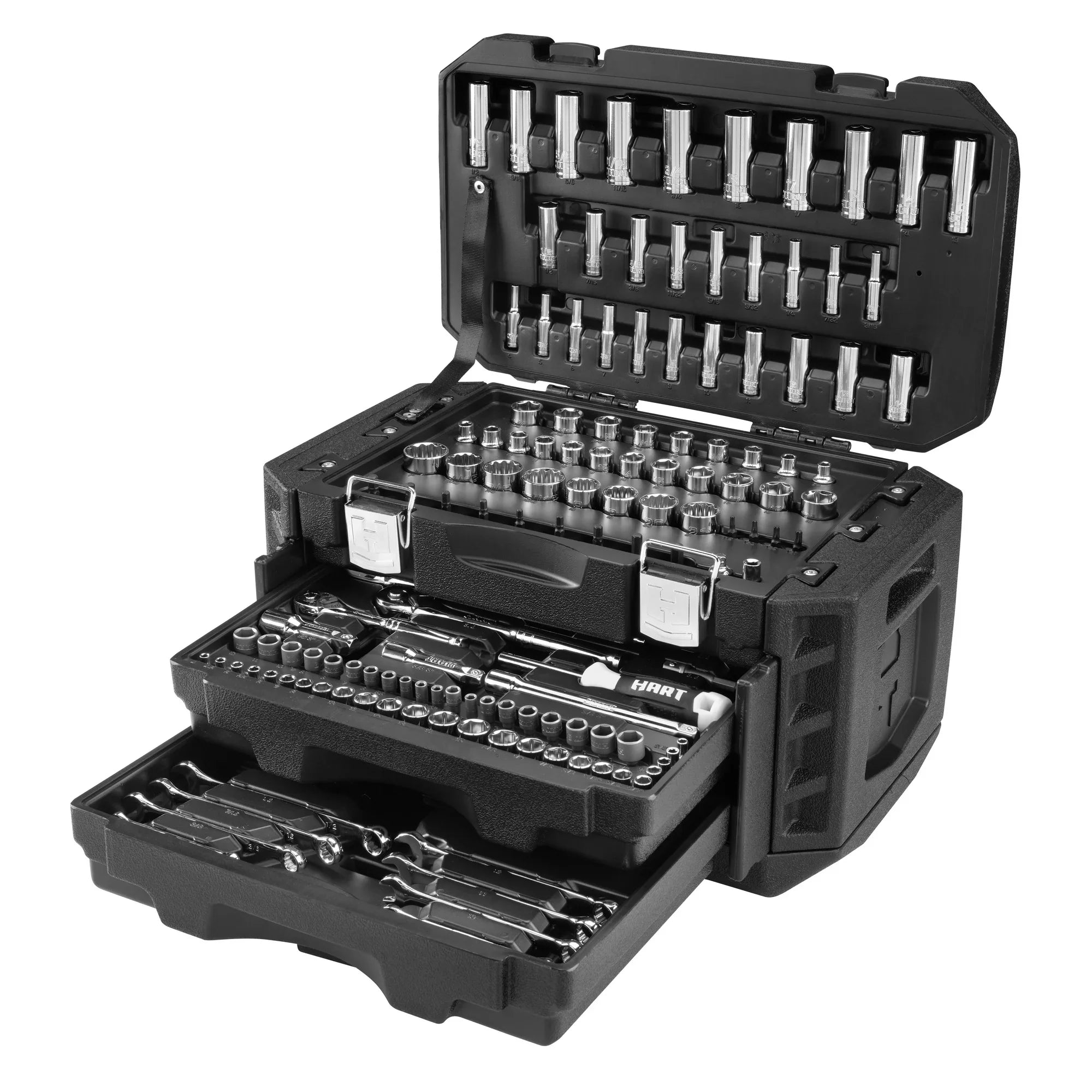 HART 215-Piece Mechanics Tool Set, Multiple Drive, Chrome Finish