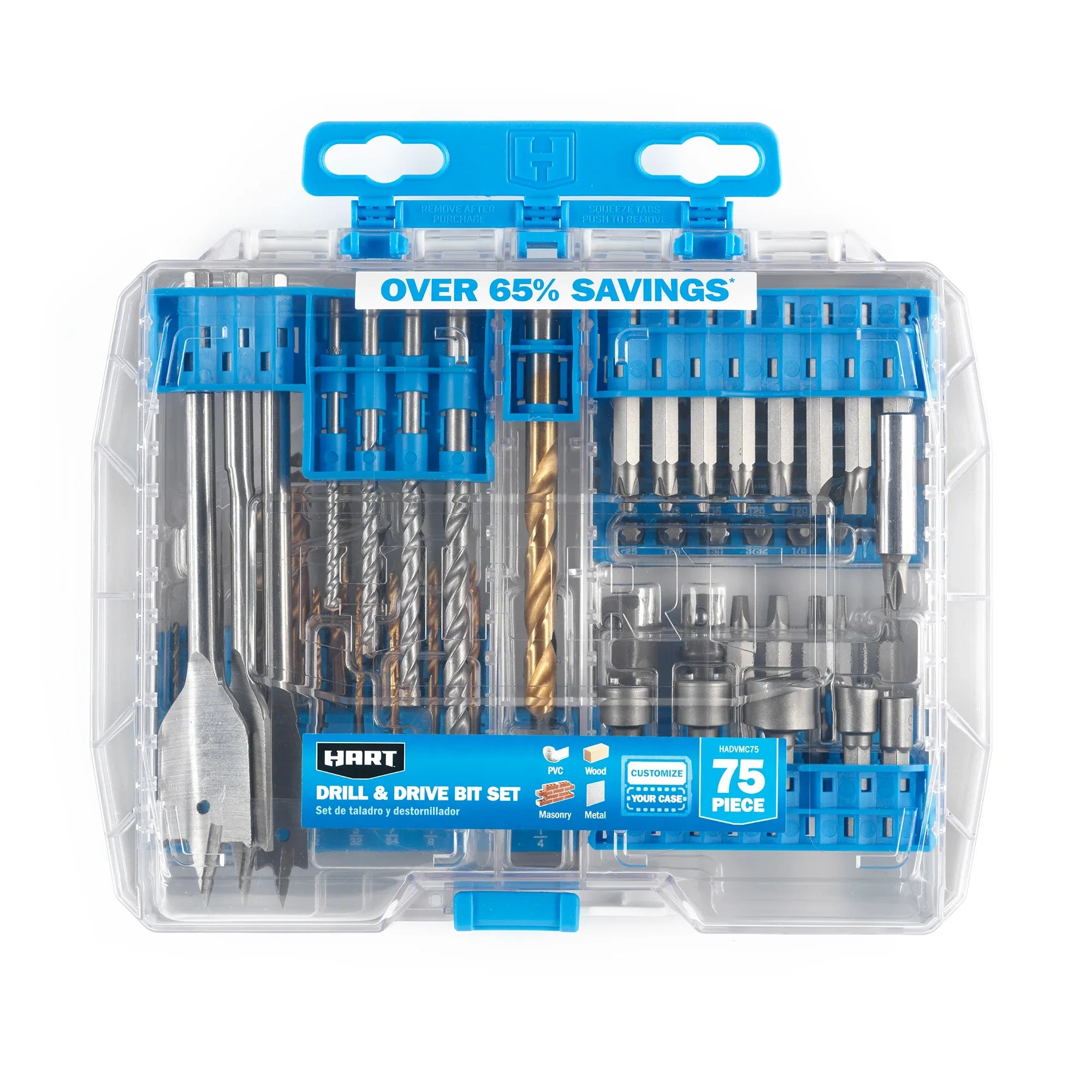 HART 75-Piece Assorted Metal/Wood Drill Bit and Drive Bit Set